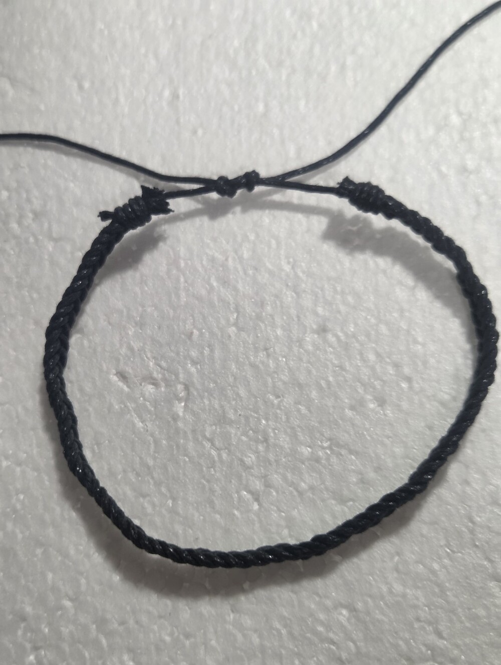 Handcrafted Adjustable Black Braided Cord Bracelet - Men